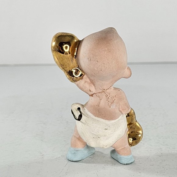 Freeman McFarlin Baby Boxing Gloves Figurine Diaper Pin *REPAIRED* - Picture 4 of 8